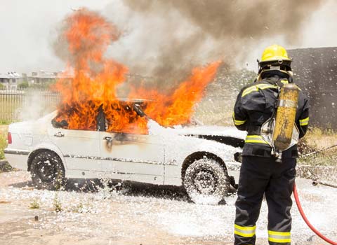 emerging contaminants fire fighter car fire