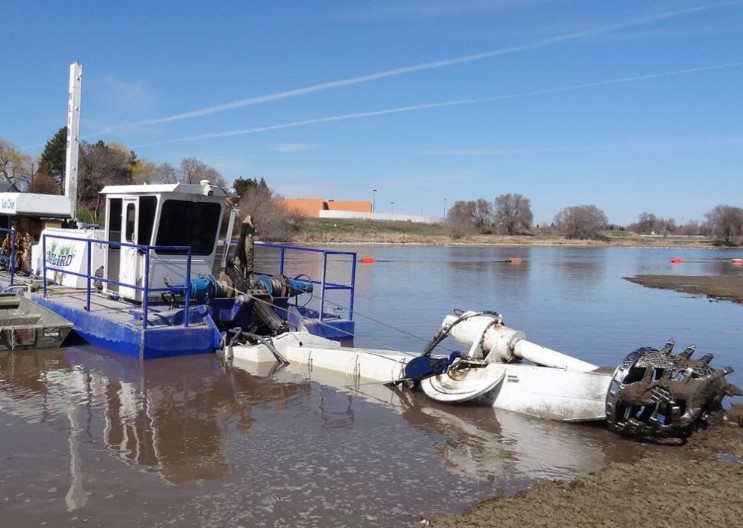 boat next to a quarry